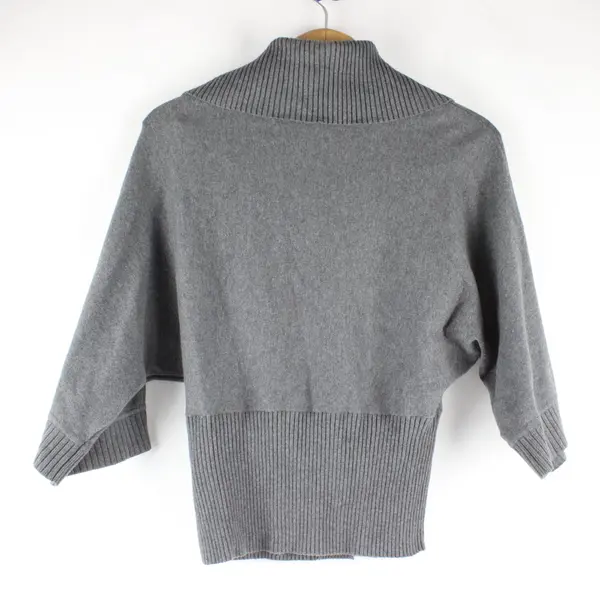 Anne Klein Gray 3/4-Sleeve Button-Front Cardigan Women's Medium