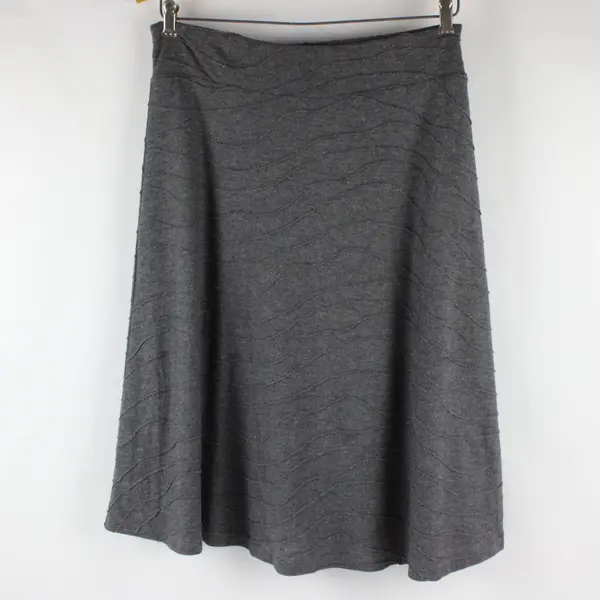 Larry Levine Gray Textured A-Line Midi Skirt Women's Small