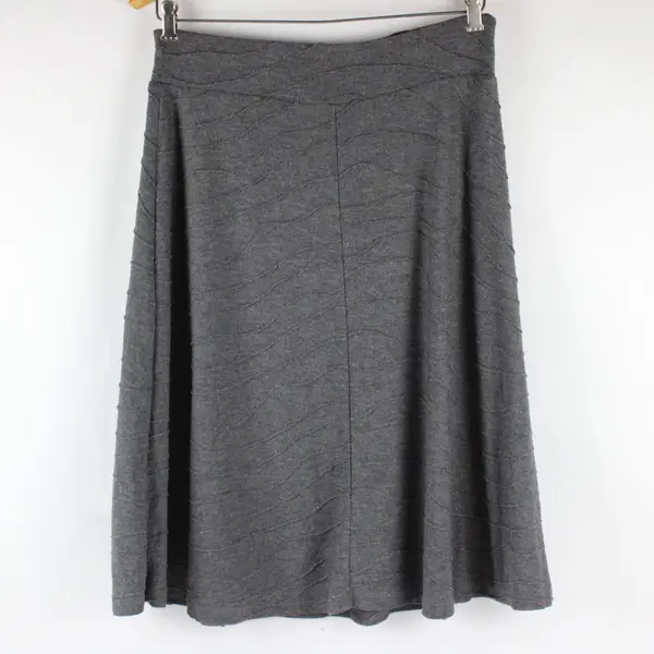 Larry Levine Gray Textured A-Line Midi Skirt Women's Small