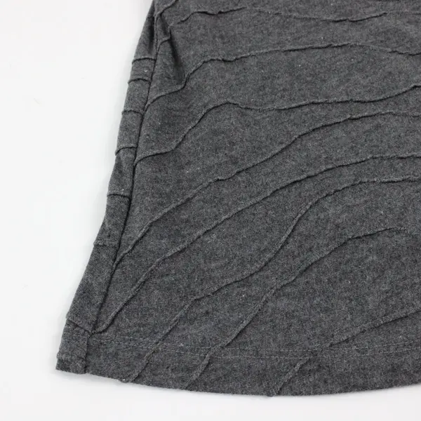 Larry Levine Gray Textured A-Line Midi Skirt Women's Small