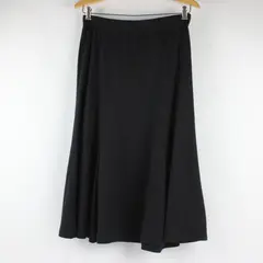 Le Creme Solid Black A-Line Midi Skirt Women's Small
