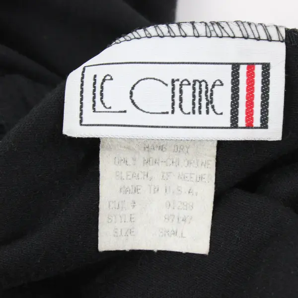 Le Creme Solid Black A-Line Midi Skirt Women's Small