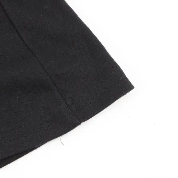 Le Creme Solid Black A-Line Midi Skirt Women's Small