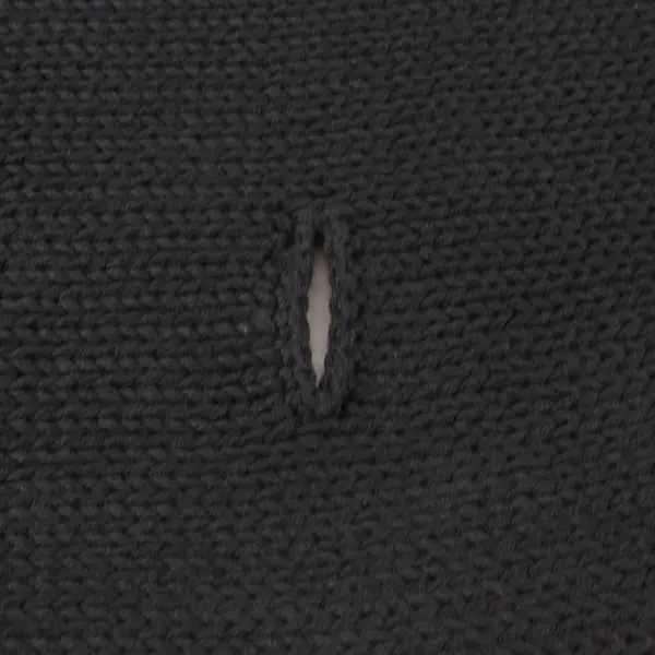 Pure Handknit Large Button Detail Black Rectangle Scarf 15"x70"