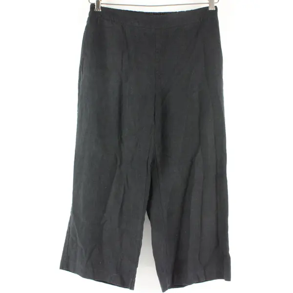 Coldwater Creek Black Linen Blend Culottes Women's Size 8