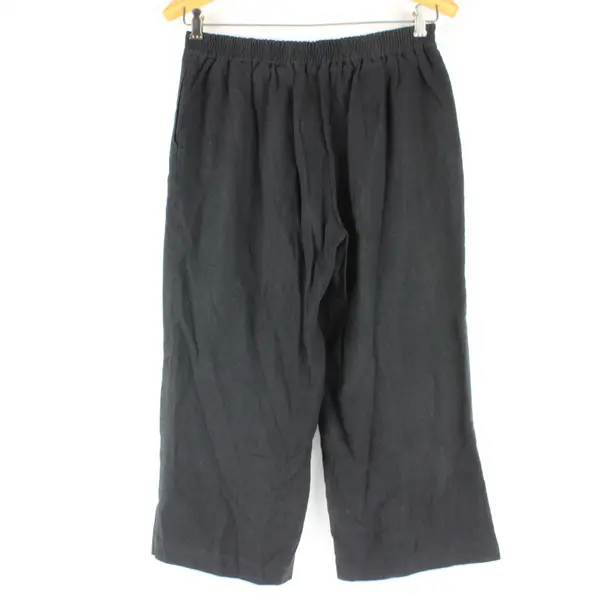Coldwater Creek Black Linen Blend Culottes Women's Size 8