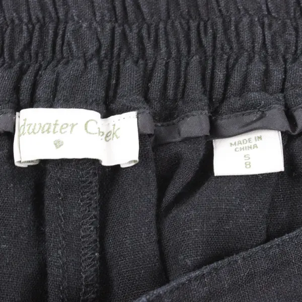 Coldwater Creek Black Linen Blend Culottes Women's Size 8