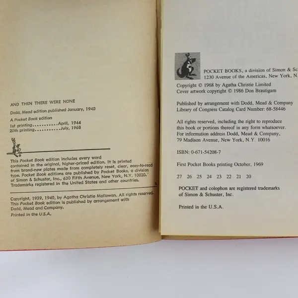 Lot of 2 Agatha Christie And Then There Were None & By the Pricking of My Thumbs