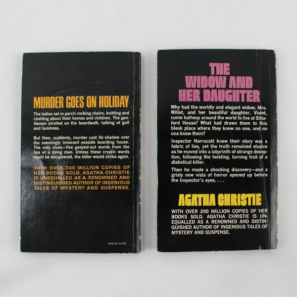 Lot of 2 Vintage 1970 Agatha Christie Murder Mystery Novels Paperback Good