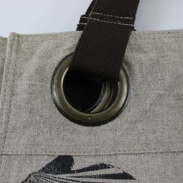 Old Navy Beige and Brown Nautical Seashell Print Tote Bag