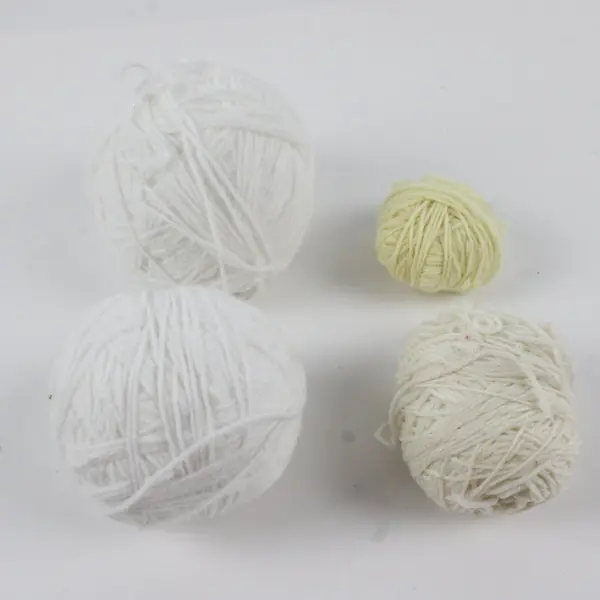 Lot of 4 White & Off White Yarn Balls for Knitting Crochet Crafting Used