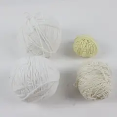 Lot of 4 White & Off White Yarn Balls for Knitting Crochet Crafting Used
