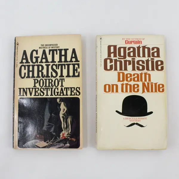 Lot of 2 Vintage Agatha Christie Hercule Poirot Paperback Books