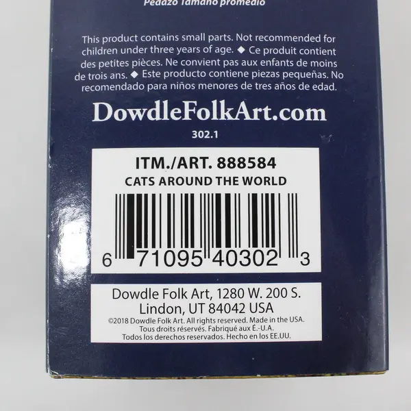 Dowdle Cats Around the World 1,000 Pc. Jigsaw Puzzle Folk Art 2018, complete 
