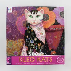 Ceaco Marjorie Sarnat Kleo Kats 500 Pc Folk Art Jigsaw Puzzle Complete