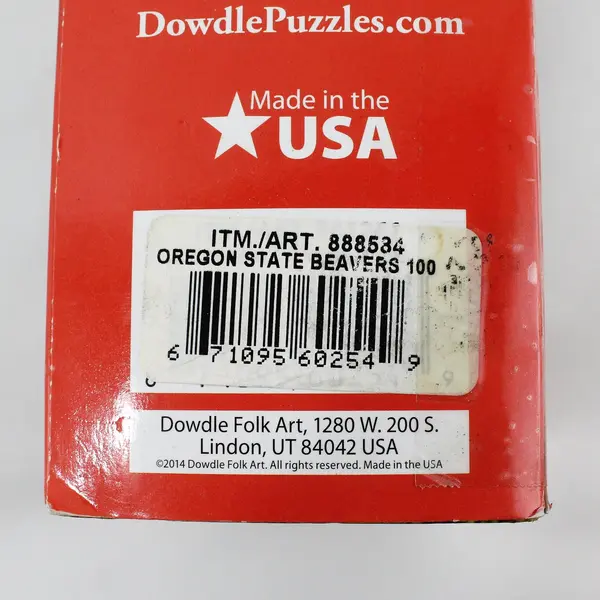Dowdle Oregon State Beavers 100 Piece Jigsaw Puzzle, 2014 complete 