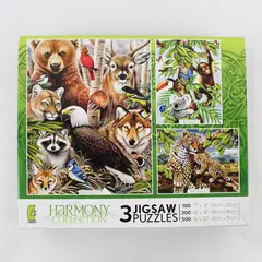 Ceaco Harmony Collection 3 Jigsaw Puzzles 2008, Wildlife Themes Complete 
