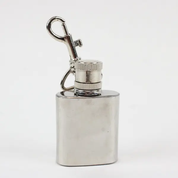 Unbranded Stainless Steel Mini Flask Keychain Pocket Portable Used
