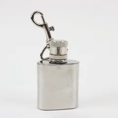 Unbranded Stainless Steel Mini Flask Keychain Pocket Portable Used