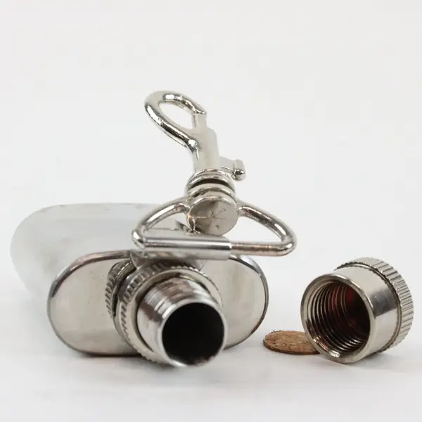 Unbranded Stainless Steel Mini Flask Keychain Pocket Portable Used