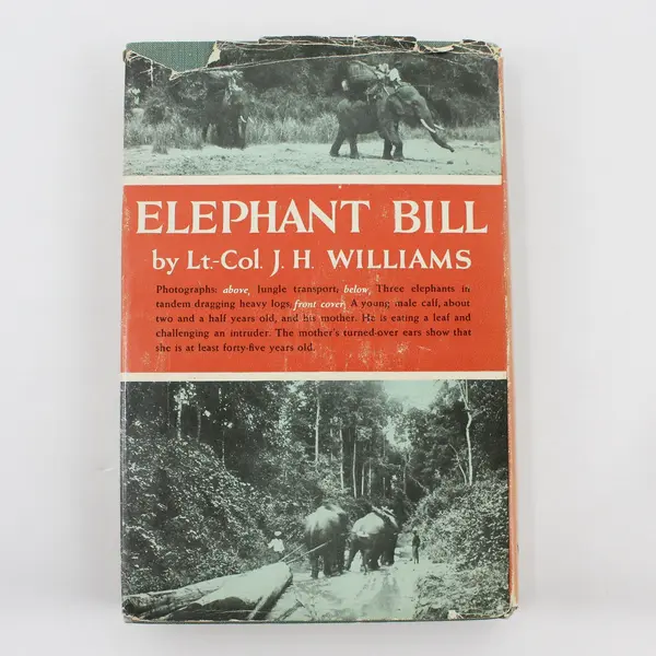 Vintage Elephant Bill Lt Col J H Williams 1950 Hardcover Dust Jacket