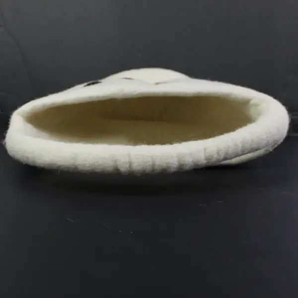White Felt Skeleton Halloween Basket Embroidered Face Soft Handle