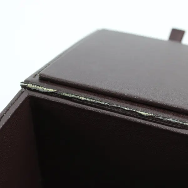 Lot of 2 Faux Leather Photo Storage Boxes Decorative Keepsake Organizer