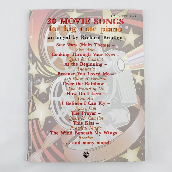 VTG 1999 30 Movie Songs for Big Note Piano Richard Bradley PB Piano Level 1-2
