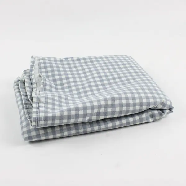 Blue Checkered Oblong Tablecloth 56 x 78 in