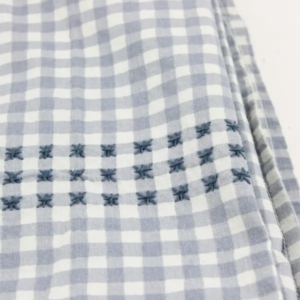 Blue Checkered Oblong Tablecloth 56 x 78 in