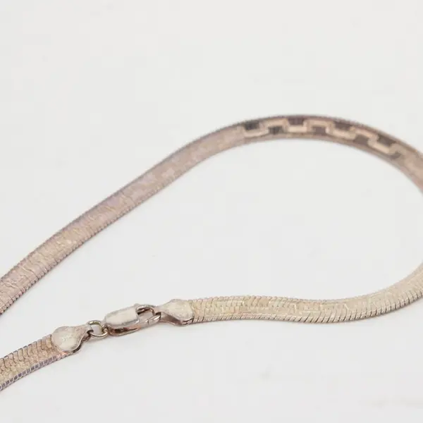 Milor 925 Sterling Silver Herringbone Chain Necklace 36"