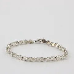 Vintage OroAmerica 925 Sterling Silver Diamond-Cut Circle Link Bracelet 6"