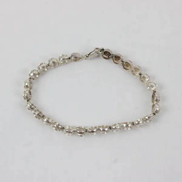 Vintage OroAmerica 925 Sterling Silver Diamond-Cut Circle Link Bracelet 6"