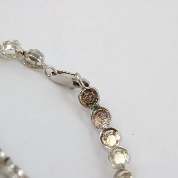 Vintage OroAmerica 925 Sterling Silver Diamond-Cut Circle Link Bracelet 6"