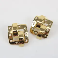 Joan Rivers Modernist Clear Rhinestone Gold-Tone Earrings