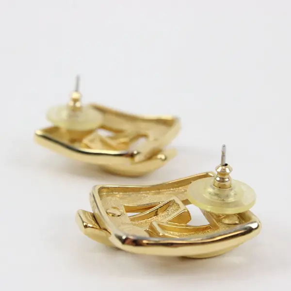 Joan Rivers Modernist Clear Rhinestone Gold-Tone Earrings