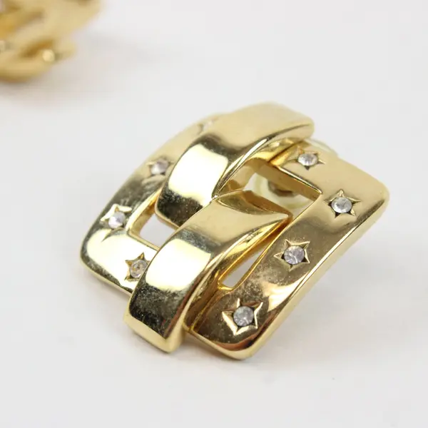 Joan Rivers Modernist Clear Rhinestone Gold-Tone Earrings