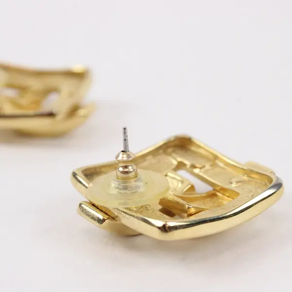 Joan Rivers Modernist Clear Rhinestone Gold-Tone Earrings