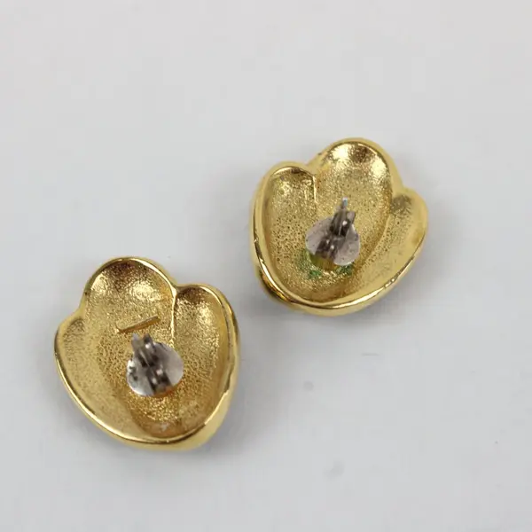 Napier Black Enamel Gold-Tone Earrings