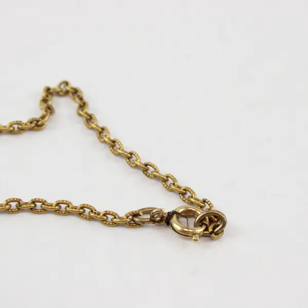 Gold Tone Elephant Charm Pendant Necklace 18in