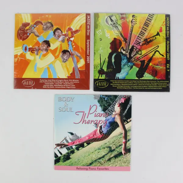 Lot of 3 Jazziz Sept 2007 Oct 2007 Ed. 7 Body & Soul Piano Therapy CDs As-Is