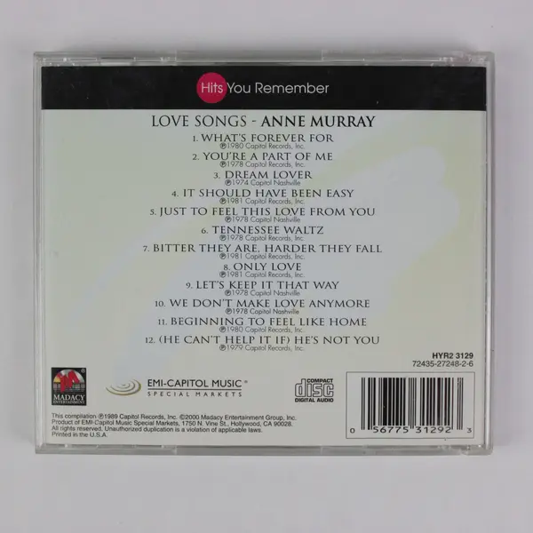 Anne Murray Love Songs CD Pre-Owned