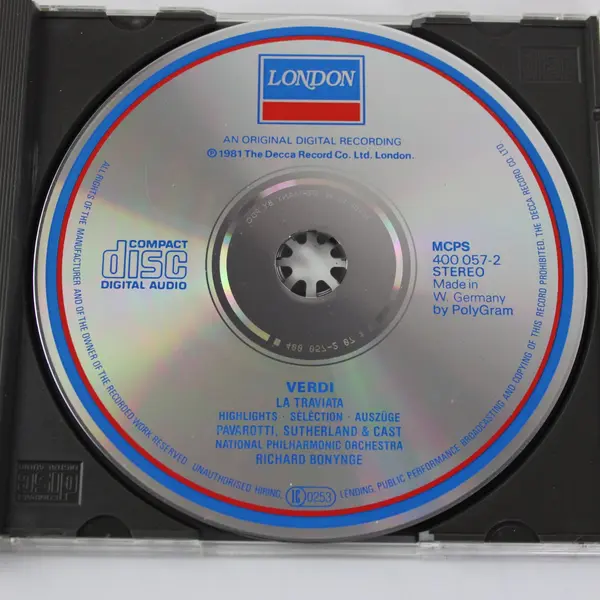 Verdi La Traviata Highlights CD Sutherland Pavarotti Bonynge 1981 London