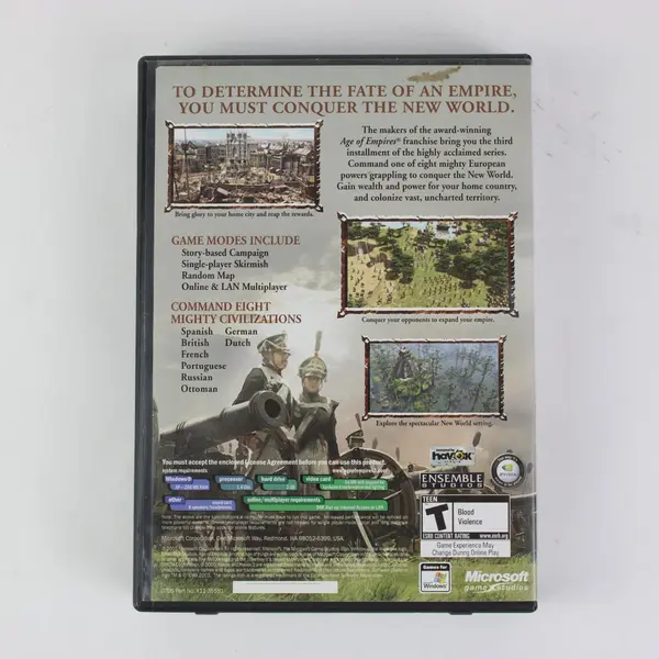 Age of Empires III PC CD-ROM 3 Disc Set Microsoft Ensemble Studios