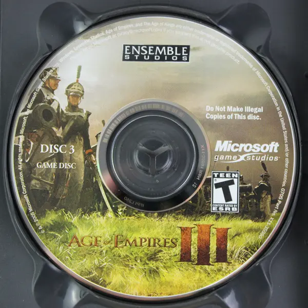 Age of Empires III PC CD-ROM 3 Disc Set Microsoft Ensemble Studios