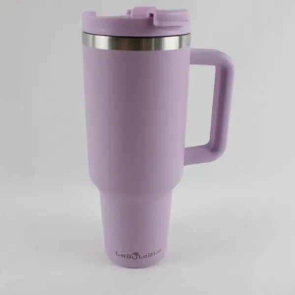 LABULABLA 40oz Pink Insulated Tumbler w/ Handle Double Wall Travel Mug