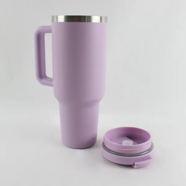 LABULABLA 40oz Pink Insulated Tumbler w/ Handle Double Wall Travel Mug