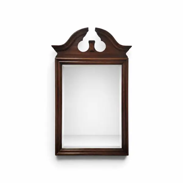 Traditional Dark Wood Wall Mirror Beveled Glass Decorative Entryway Bathroom