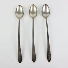 Lot of 3 WM A Rogers Oneida Vintage Lady Stuart Silverplate Iced Tea Spoons 7.5"
