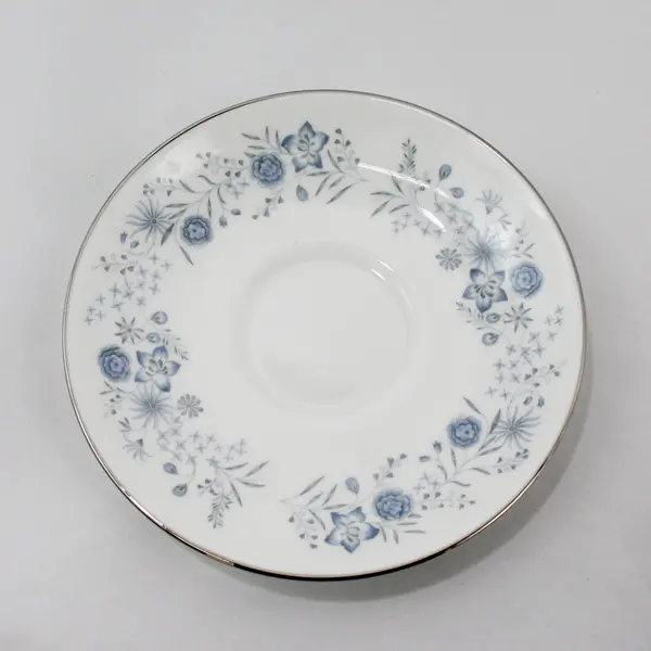 Set of 6 Vintage Wedgwood Belle Fleur Bone China Footed Cups And 5 Saucers